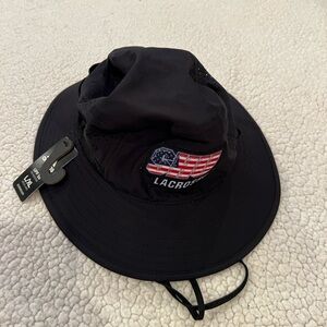 adidas Black USA Lacrosse Sacred heart lacrosse bucket Hat